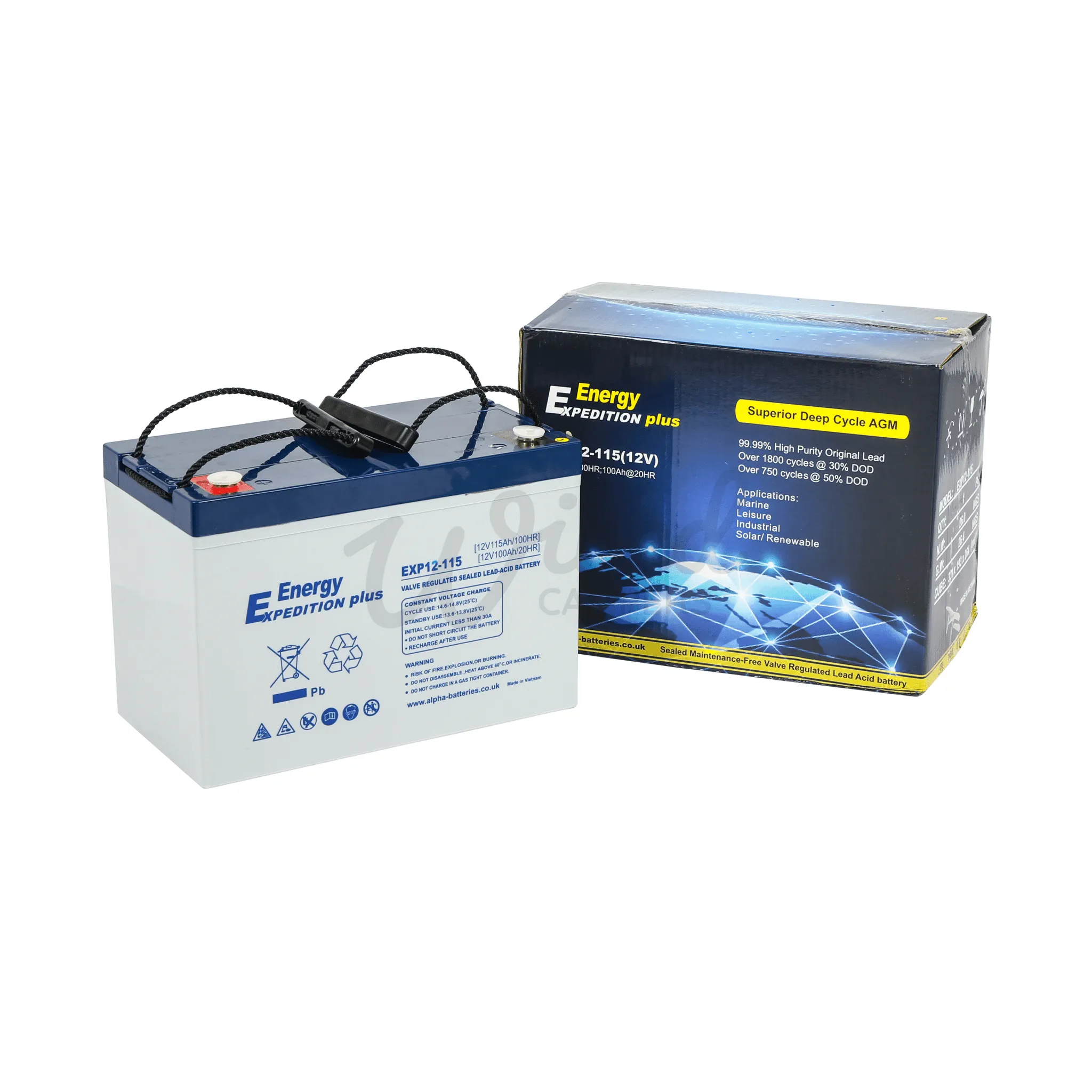 12V 115AH Expedition Plus AGM Deep Cycle Leisure Battery