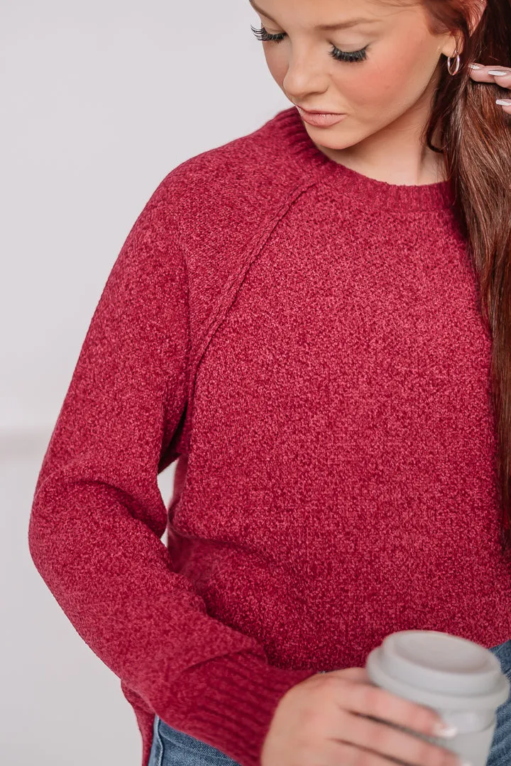 A Chenille Christmas Knit Sweater | Red