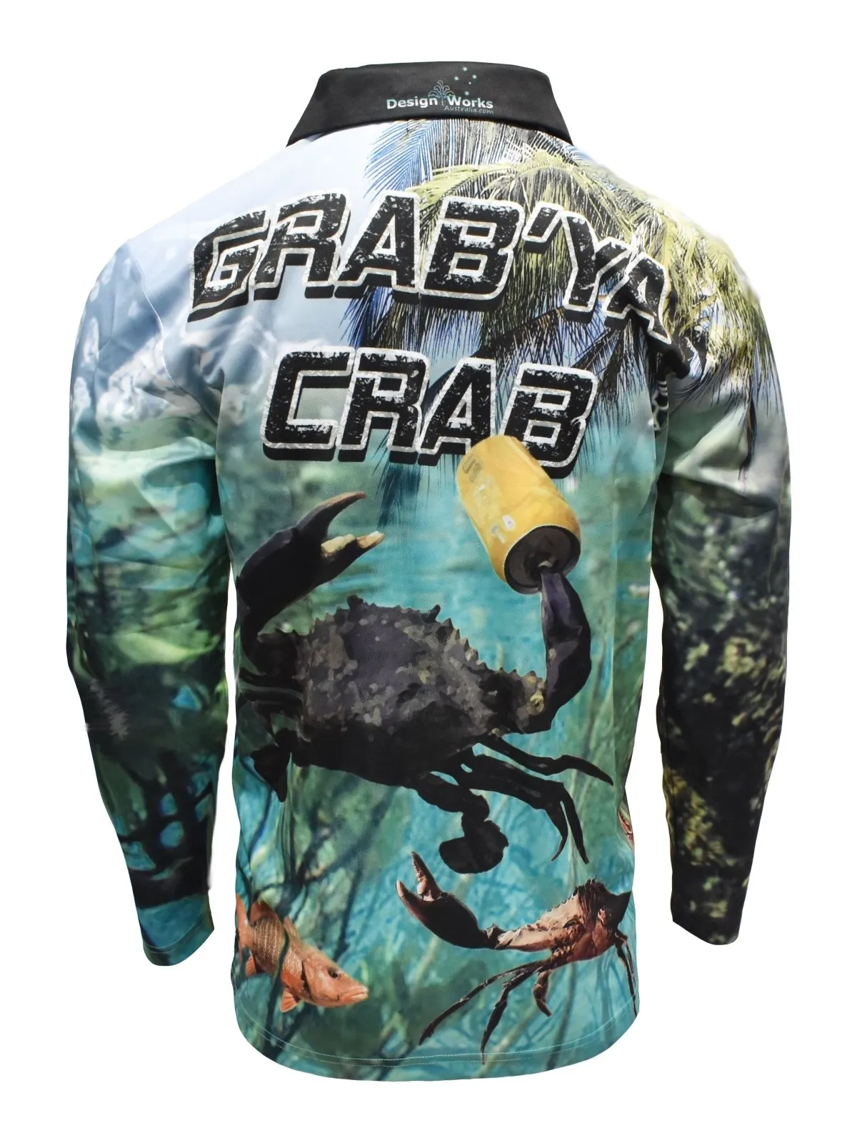 Adult Long Sleeve Zip Sun Safe Fishing Shirts - Grab Ya Crab