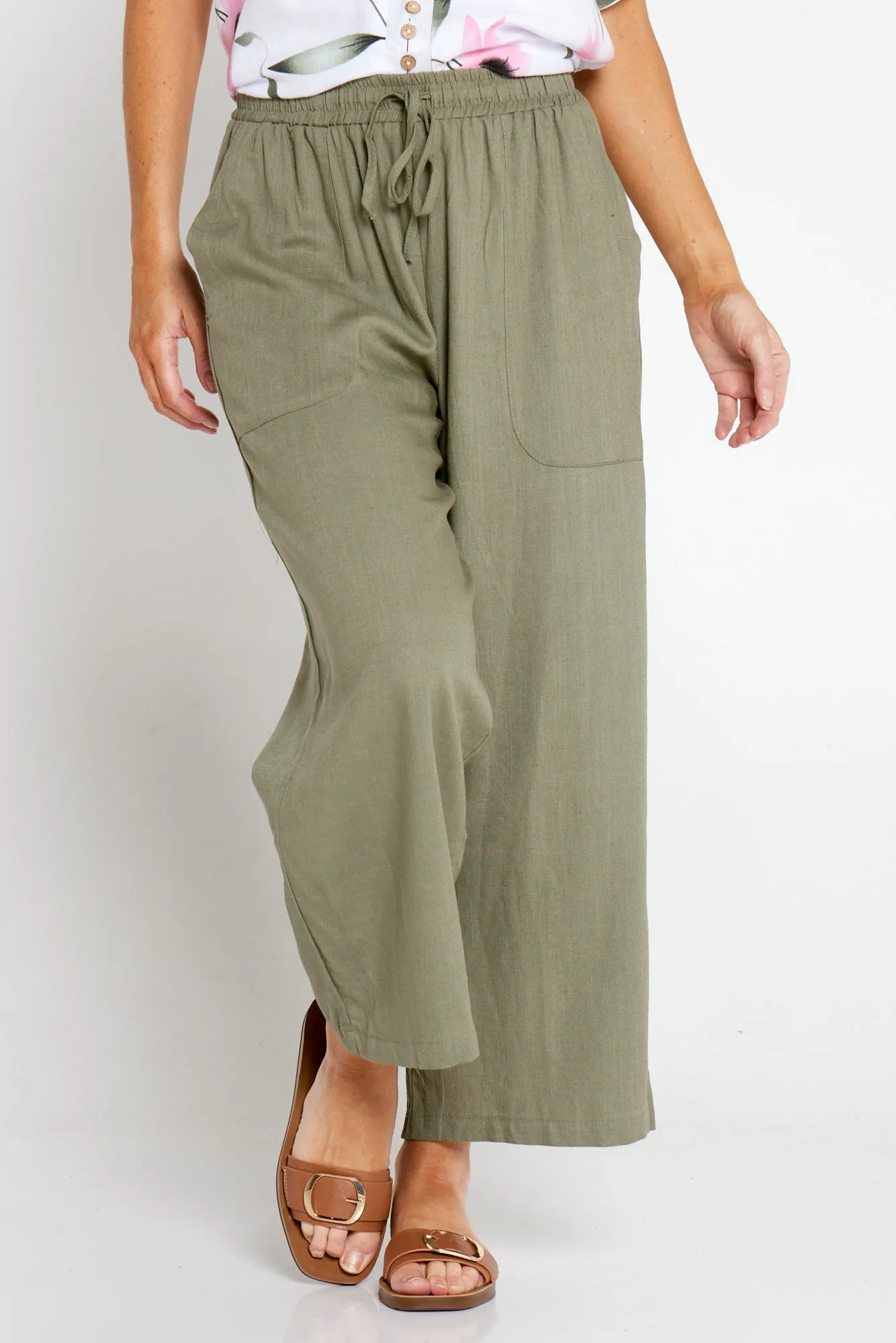 Aiko Linen Pants - Khaki