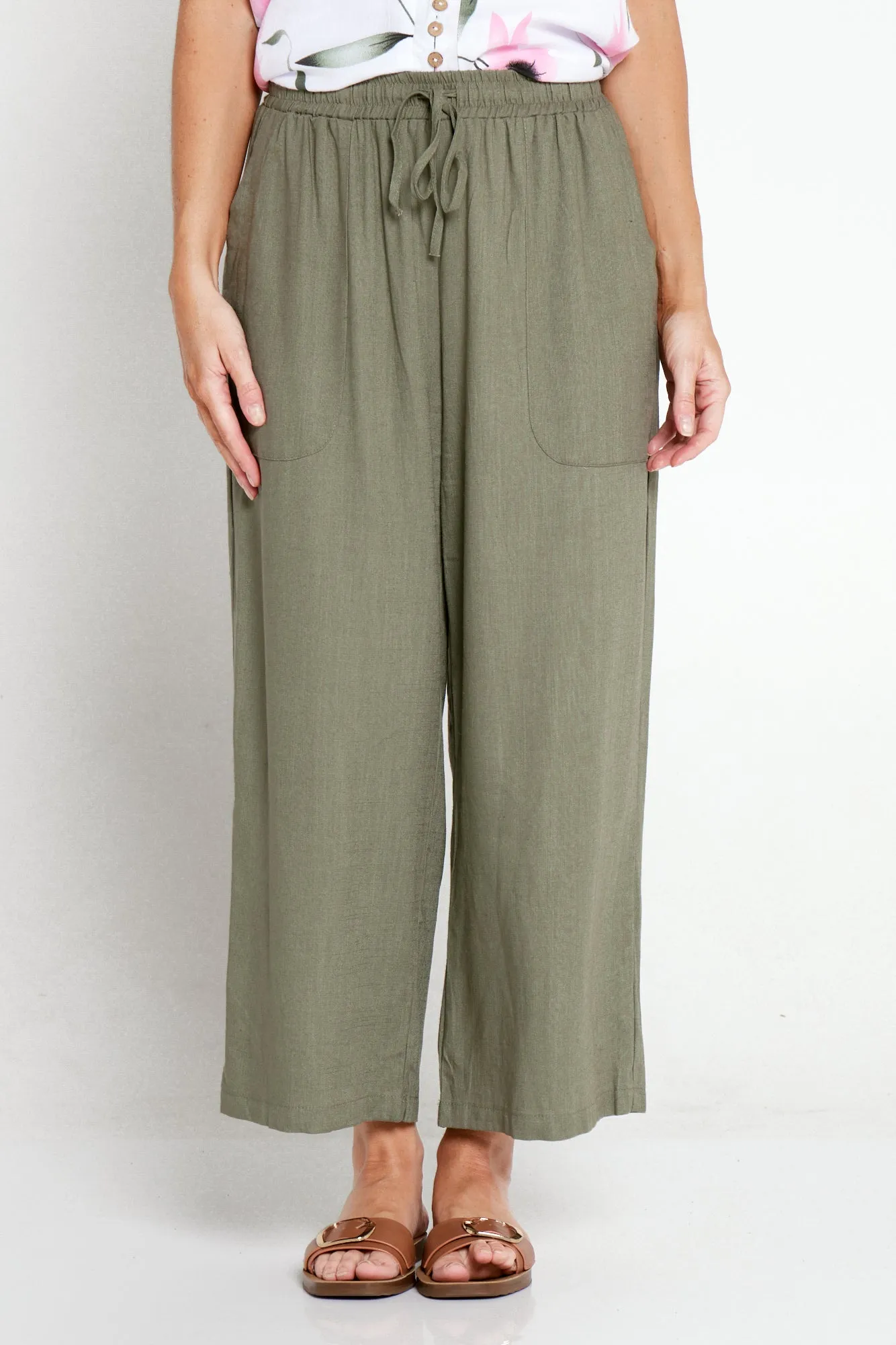 Aiko Linen Pants - Khaki