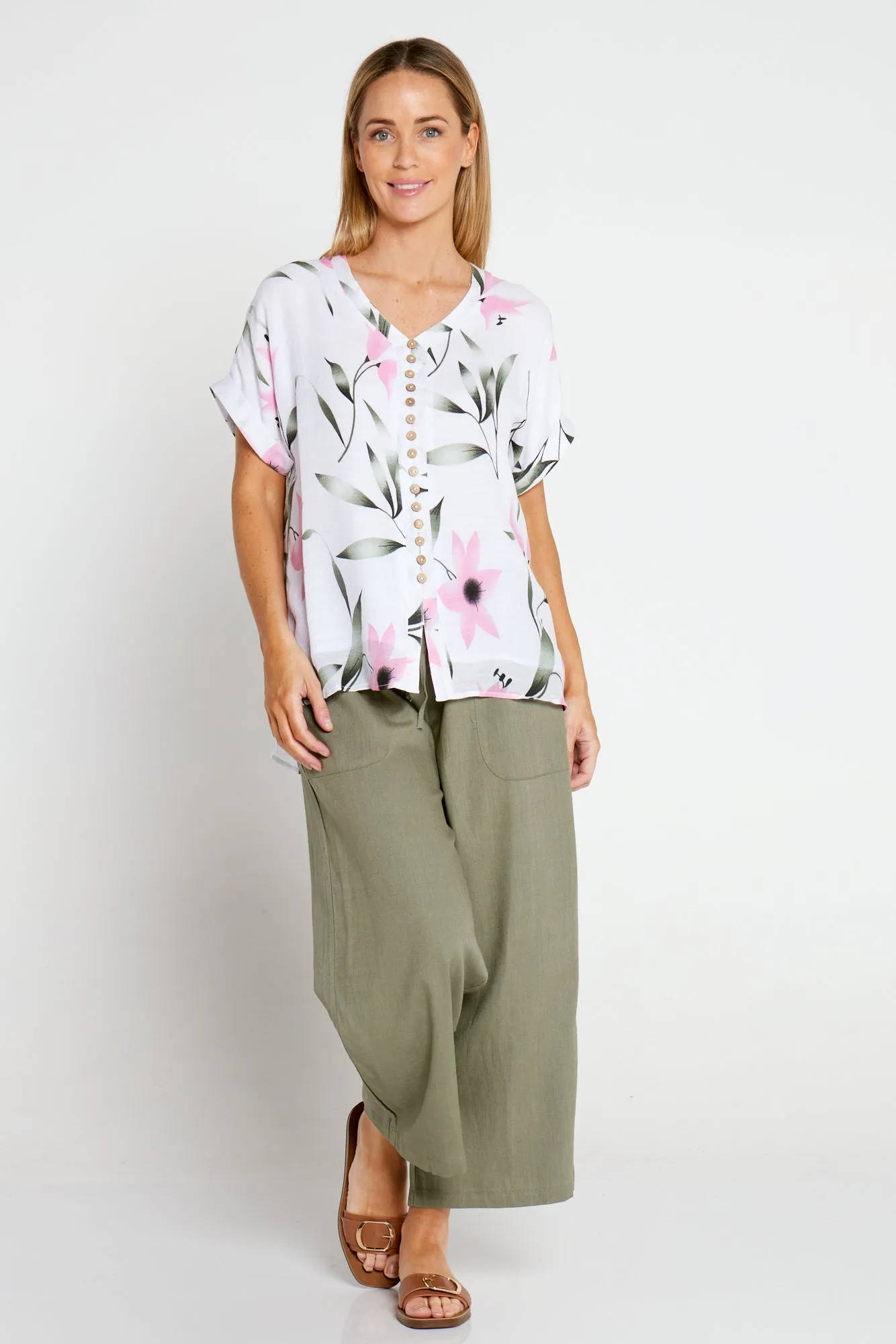 Aiko Linen Pants - Khaki