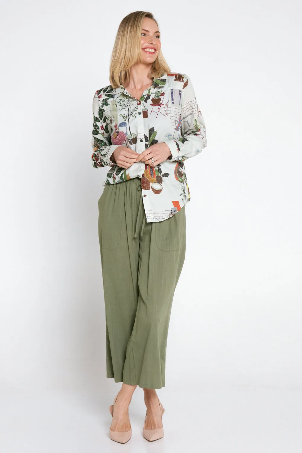 Aiko Linen Pants - Khaki