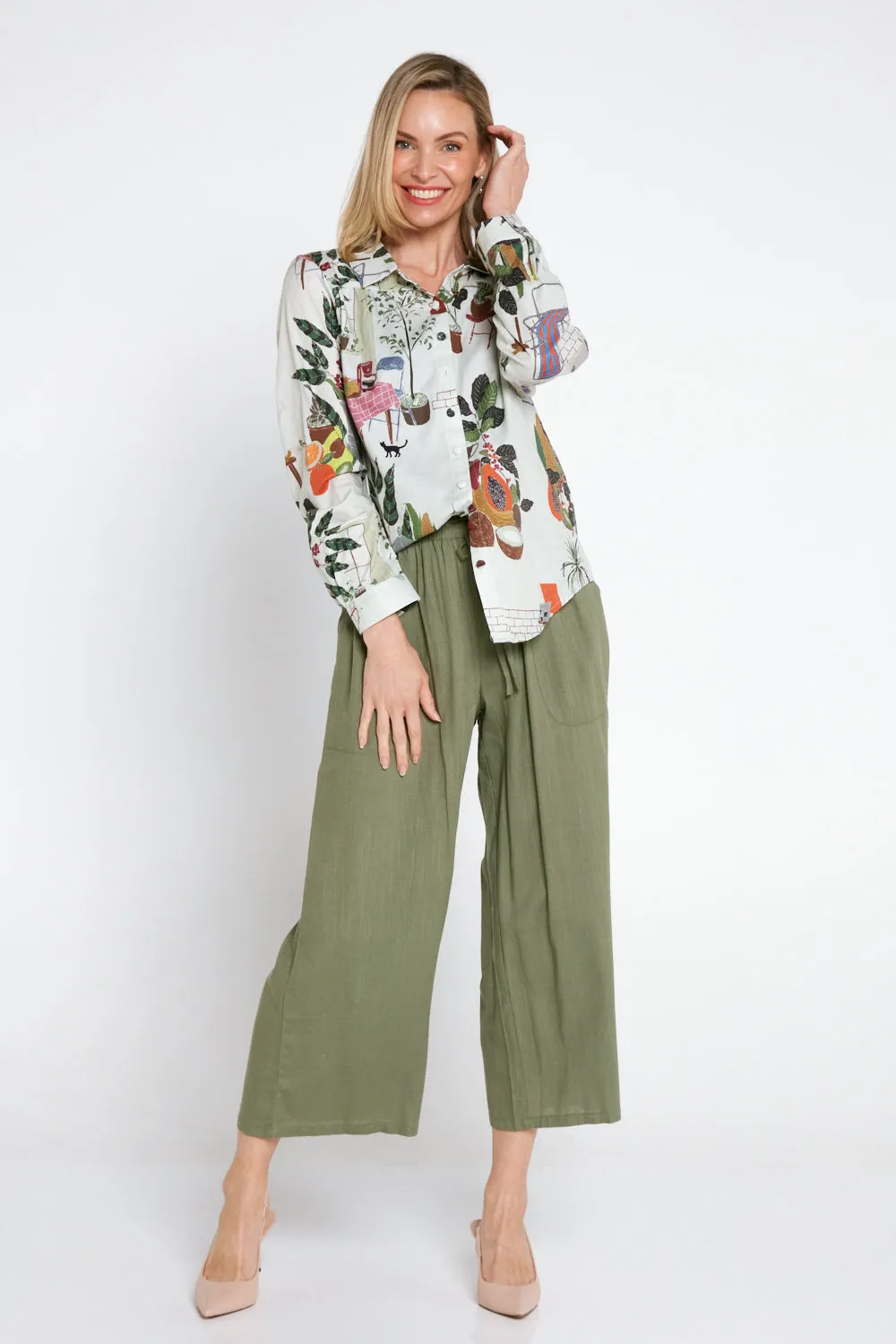 Aiko Linen Pants - Khaki