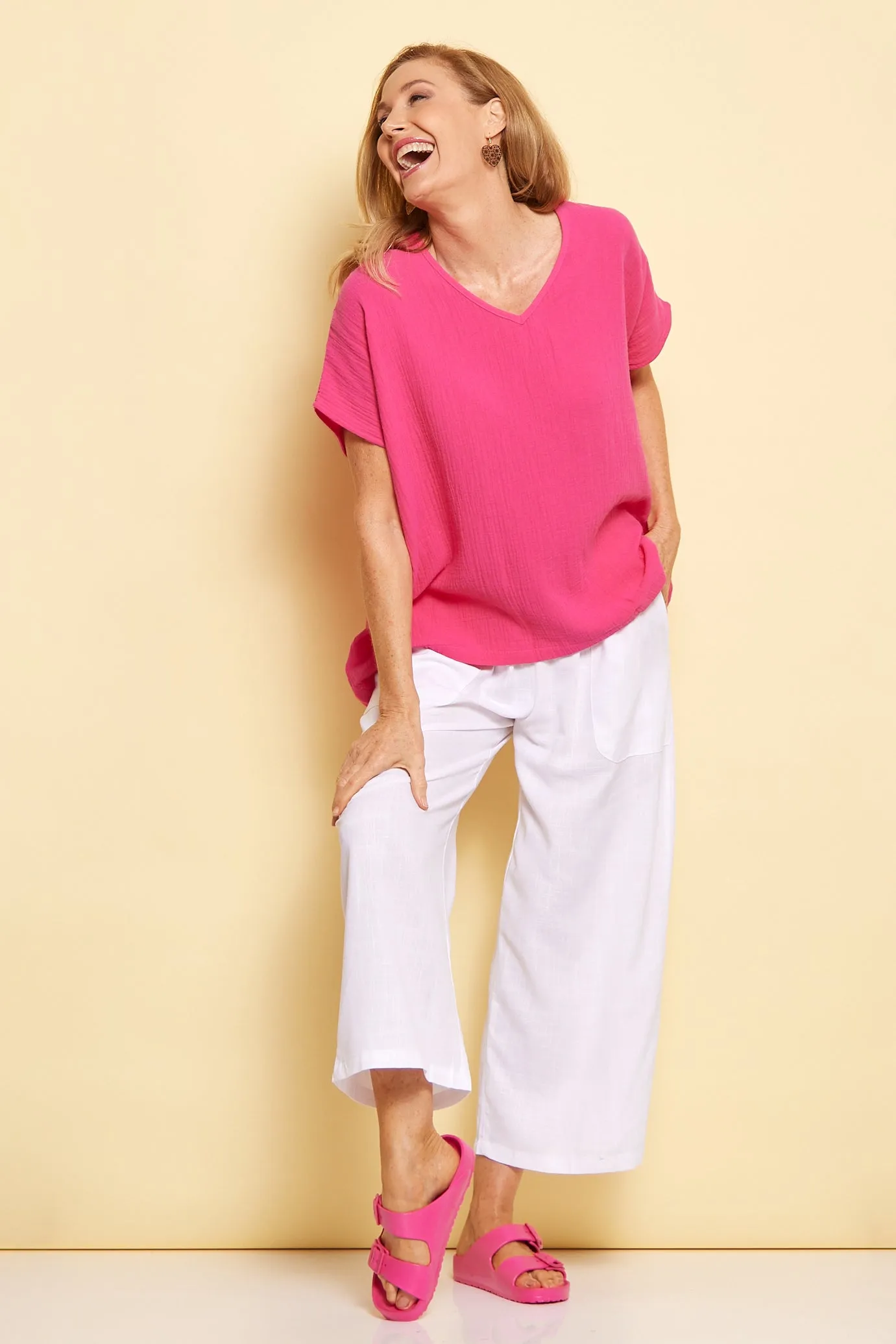 Aiko Linen Pants - White Linen