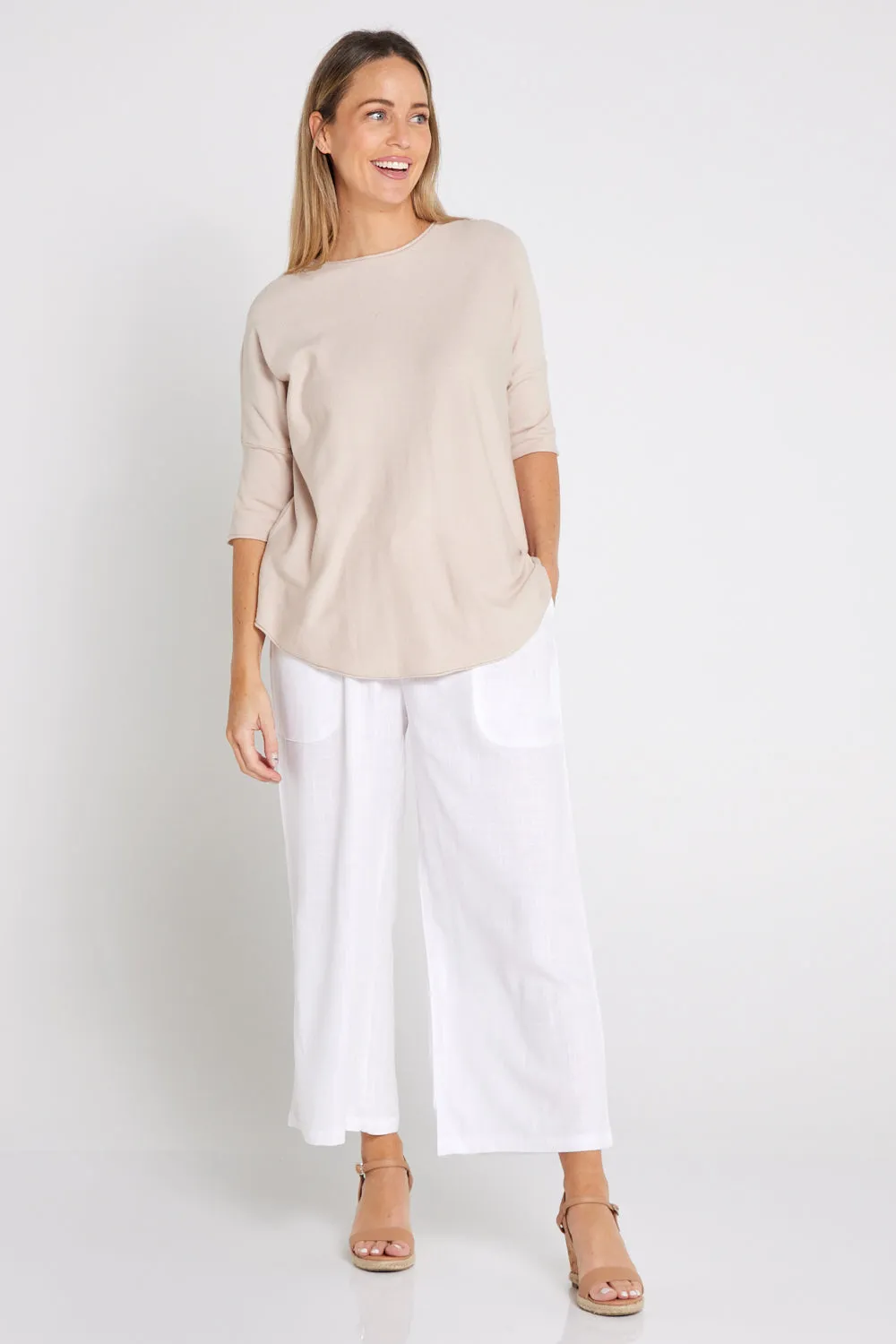 Aiko Linen Pants - White Linen