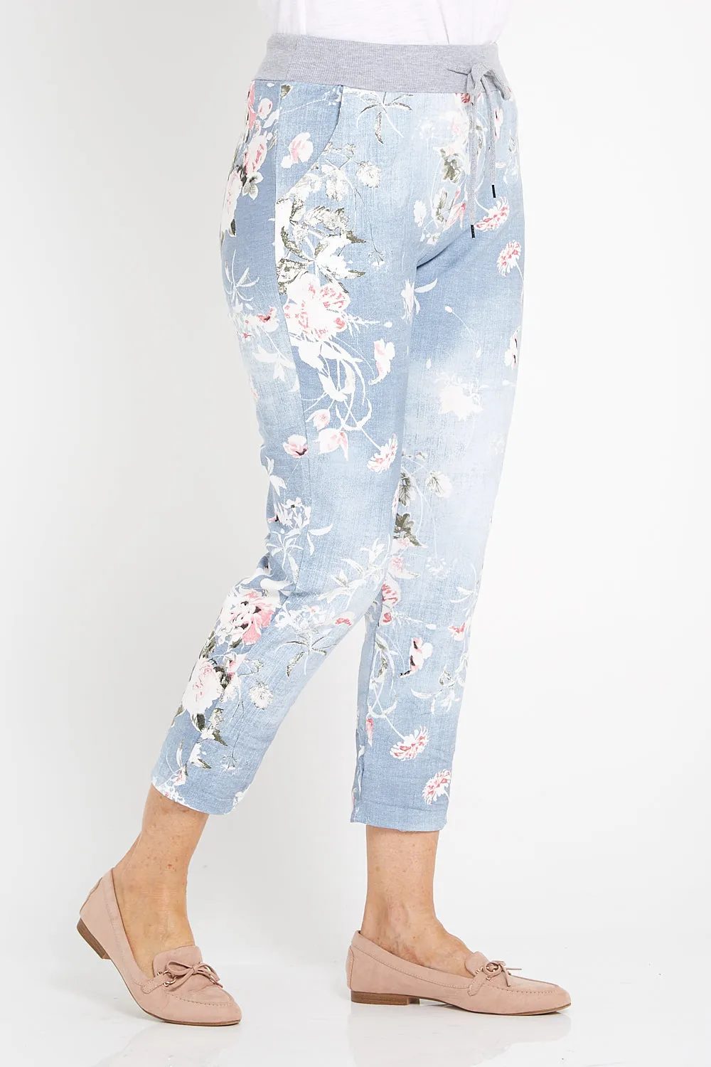 Bethany Pants - Light Denim/Floral