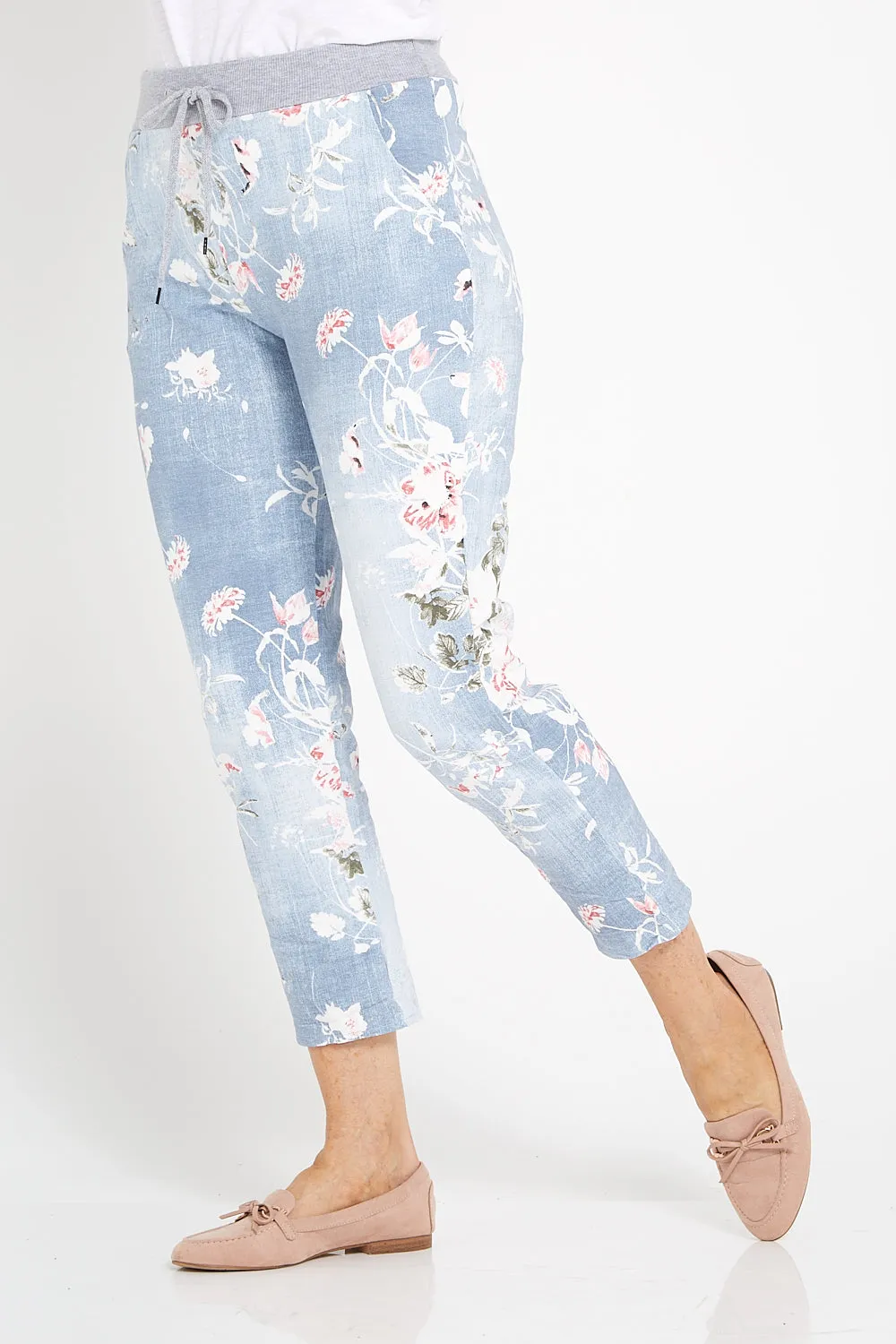 Bethany Pants - Light Denim/Floral