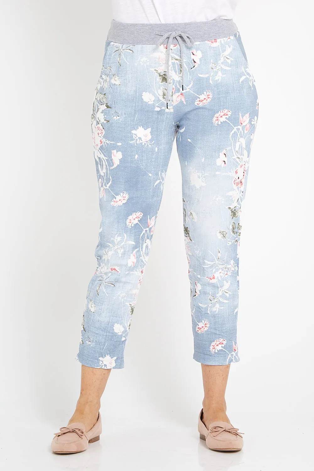 Bethany Pants - Light Denim/Floral