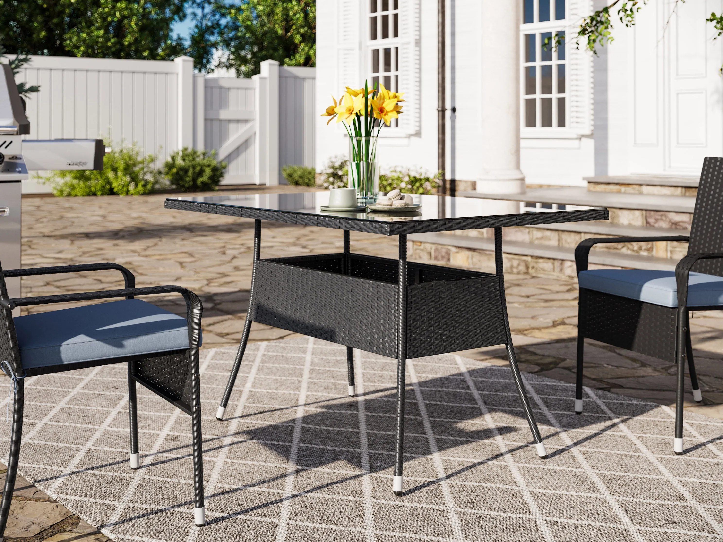 Black Outdoor Dining Table