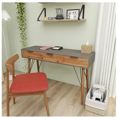 BROWN WOOD 3 DRAWERS CONSOLE TABLE, 48" X 16" X 30"