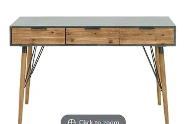 BROWN WOOD 3 DRAWERS CONSOLE TABLE, 48" X 16" X 30"