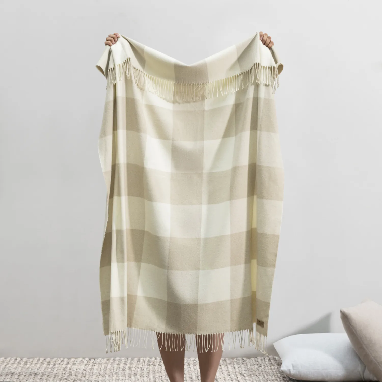 Buffalo Check Fringe Birch Throw Blanket