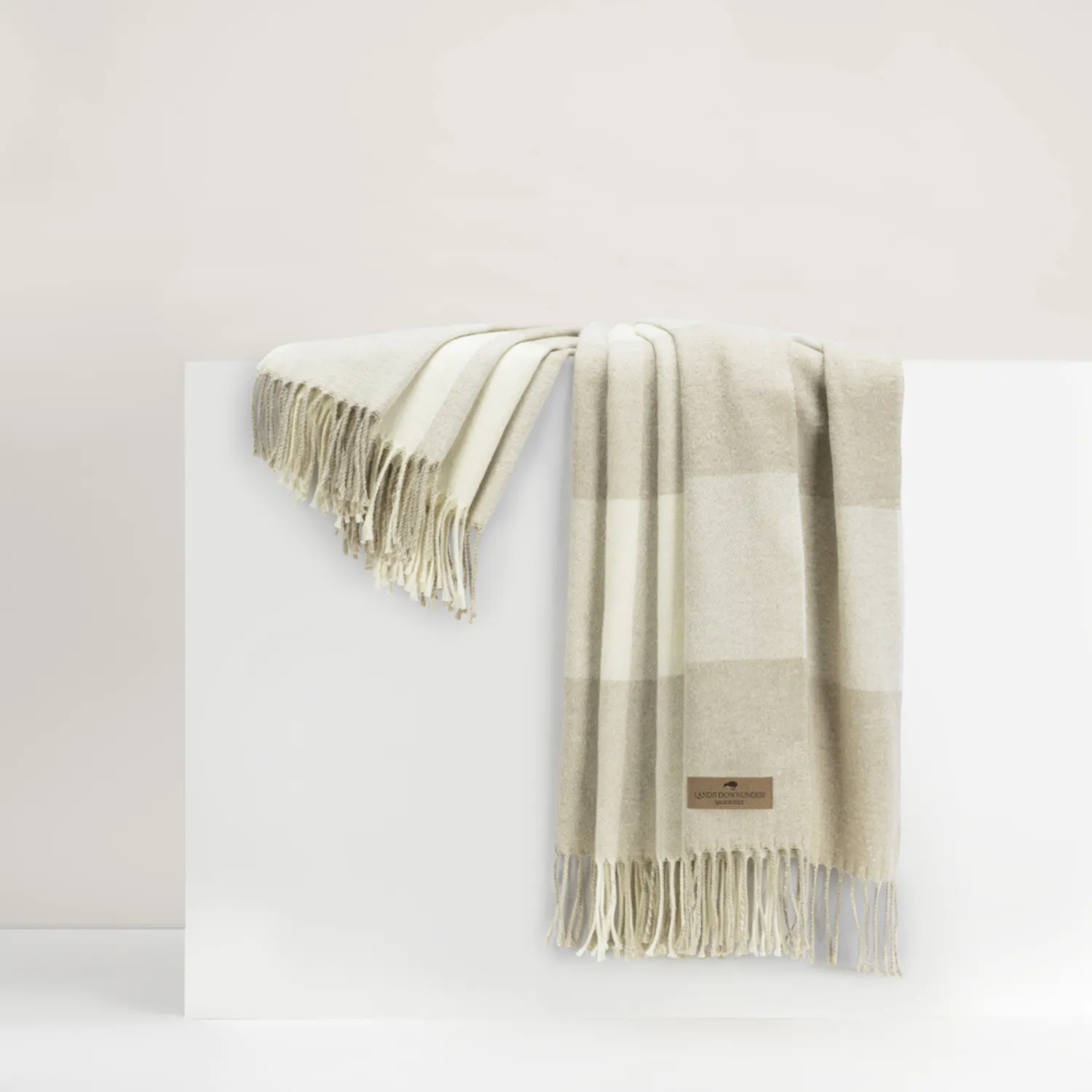 Buffalo Check Fringe Birch Throw Blanket