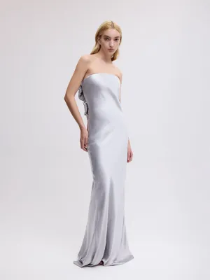 Bustier Gown with Bows in Silver