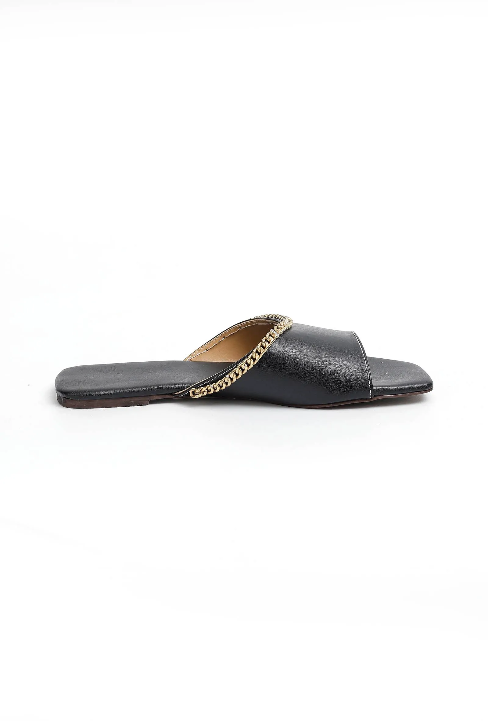 Charcoal Black Cruelty-Free Leather Flats