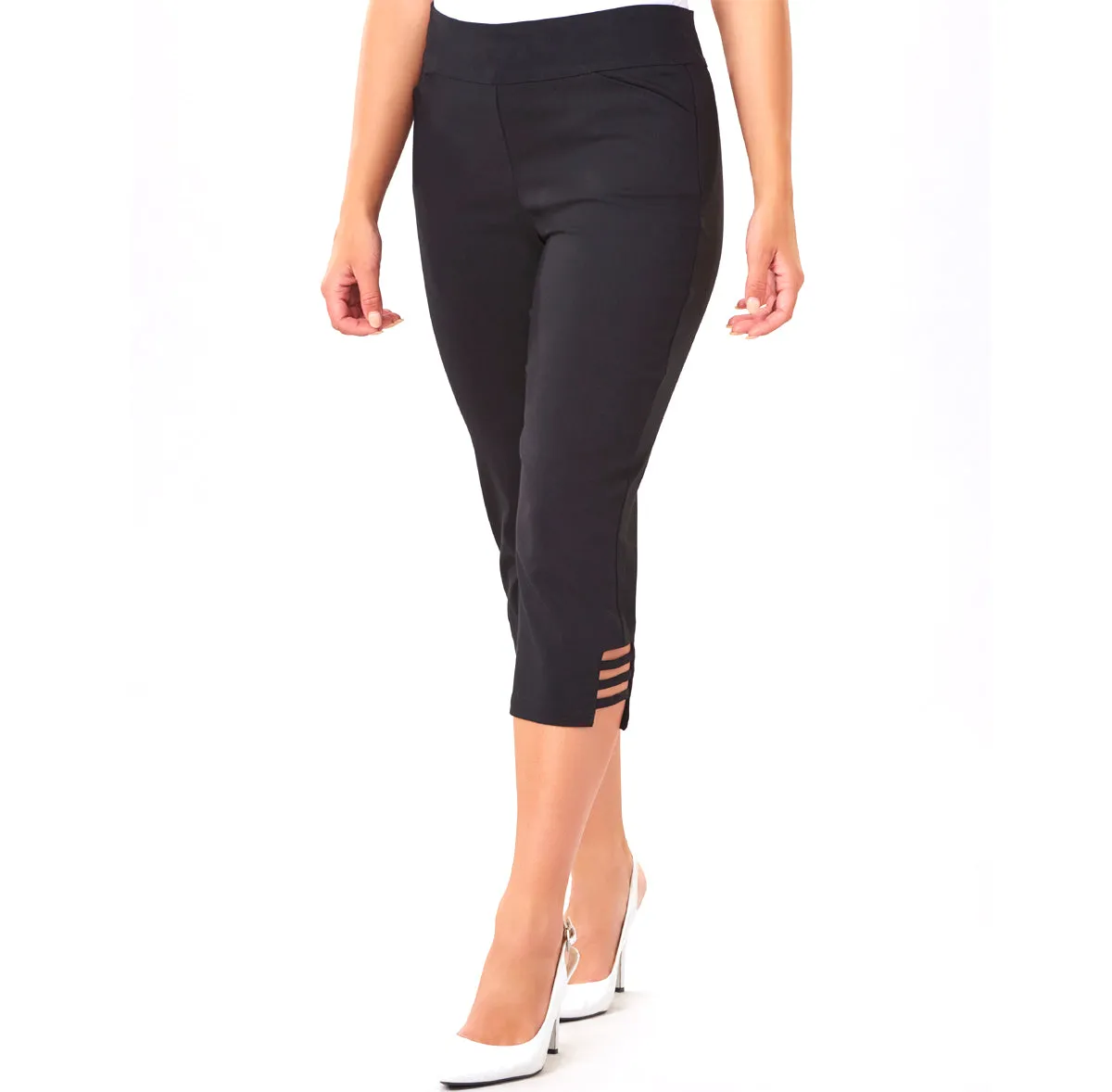 Charlie Paige, Slimming Capri pants with Hem Detail