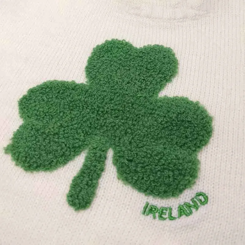 Child's Irish Sweater with Shamrock Design