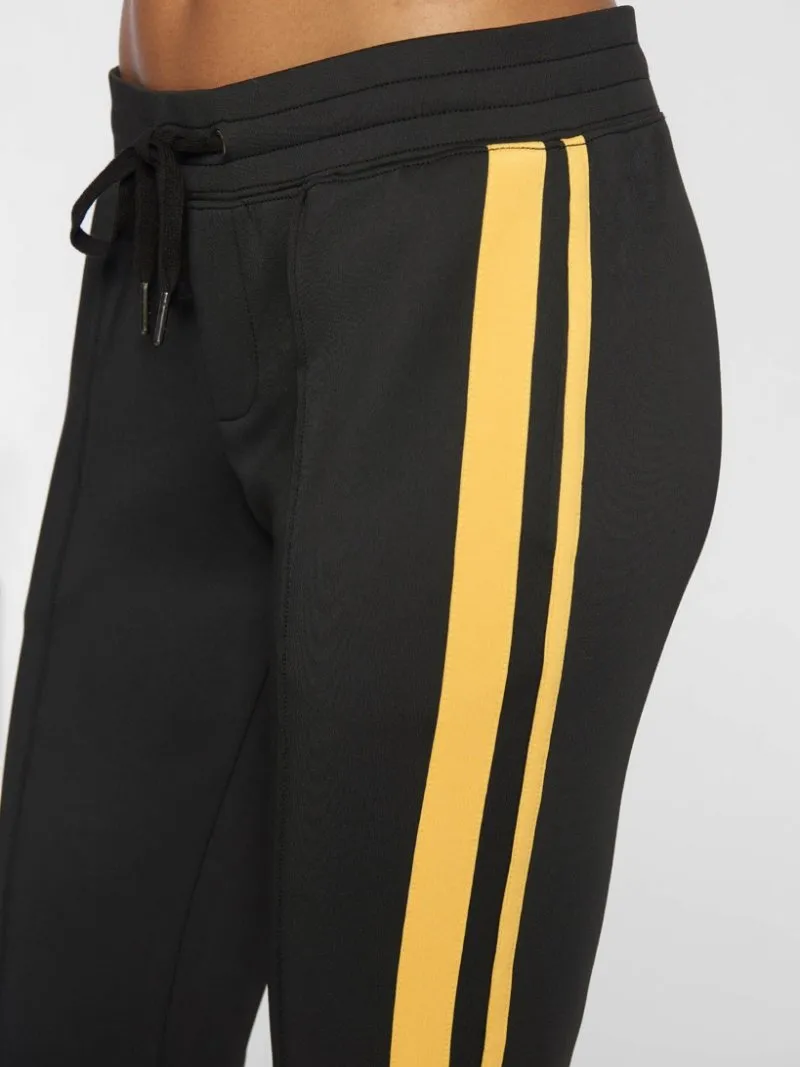 Cropped Track Pant With Sport stripes Black