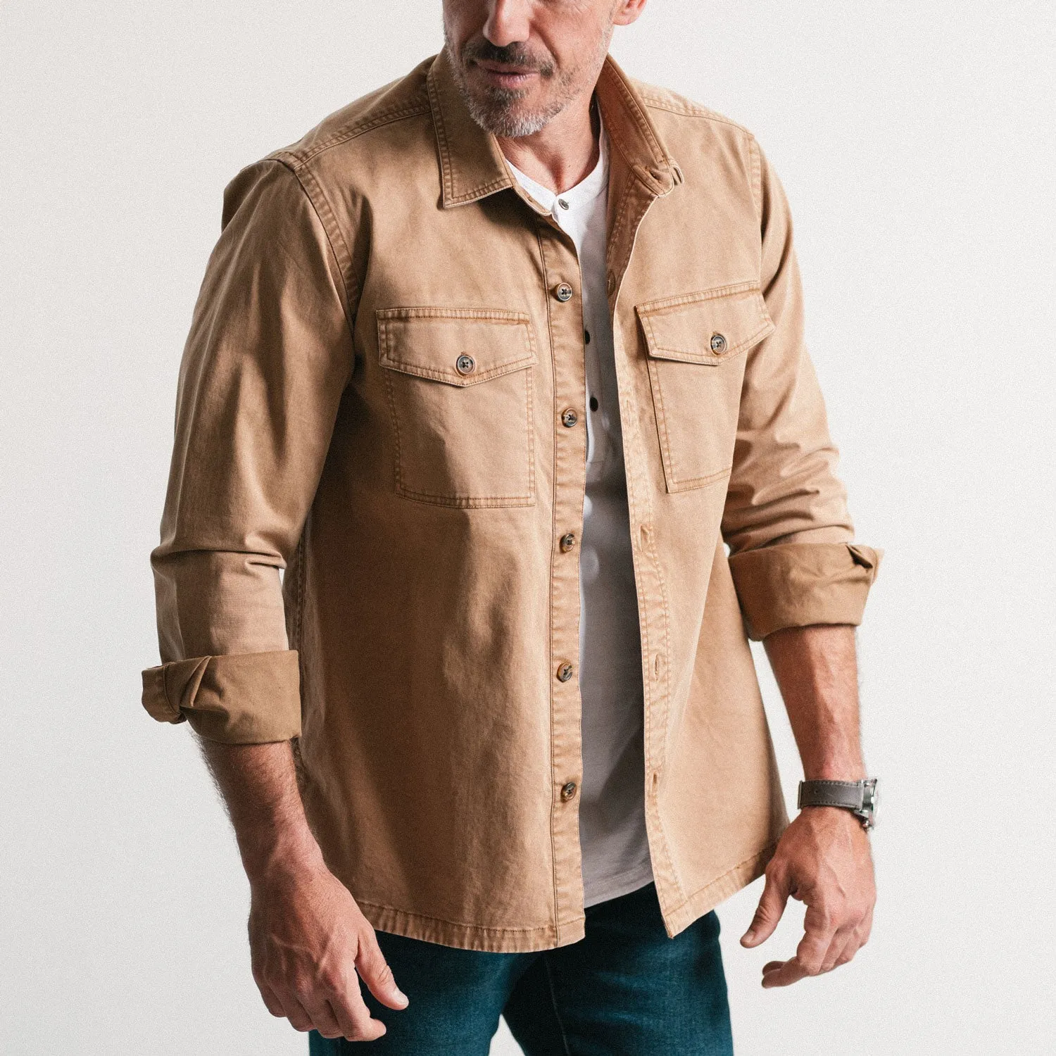 Distiller Shirt Jacket - Khaki Heavy Twill