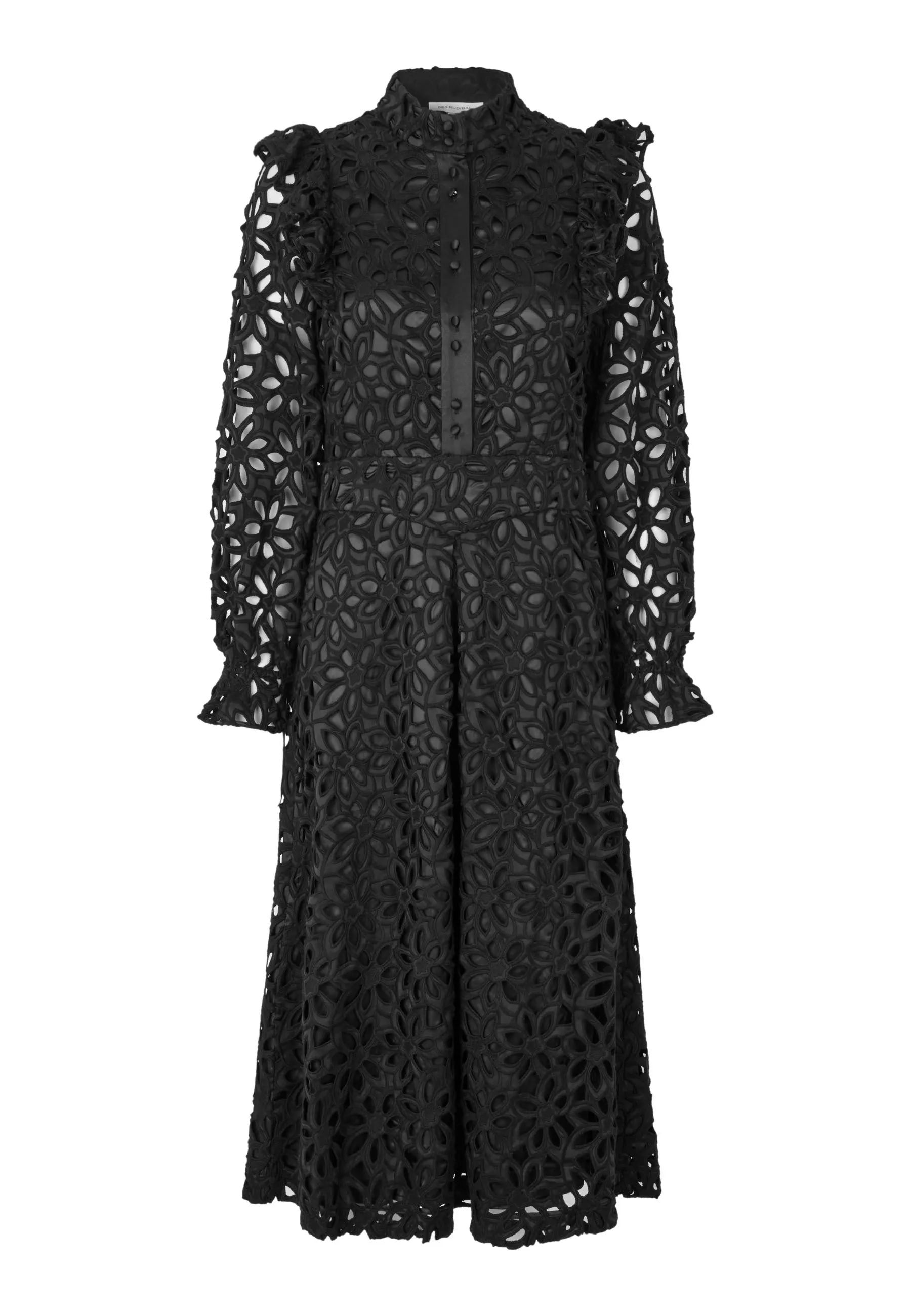 Divinadea Black NS-Dress with Flounce Detail