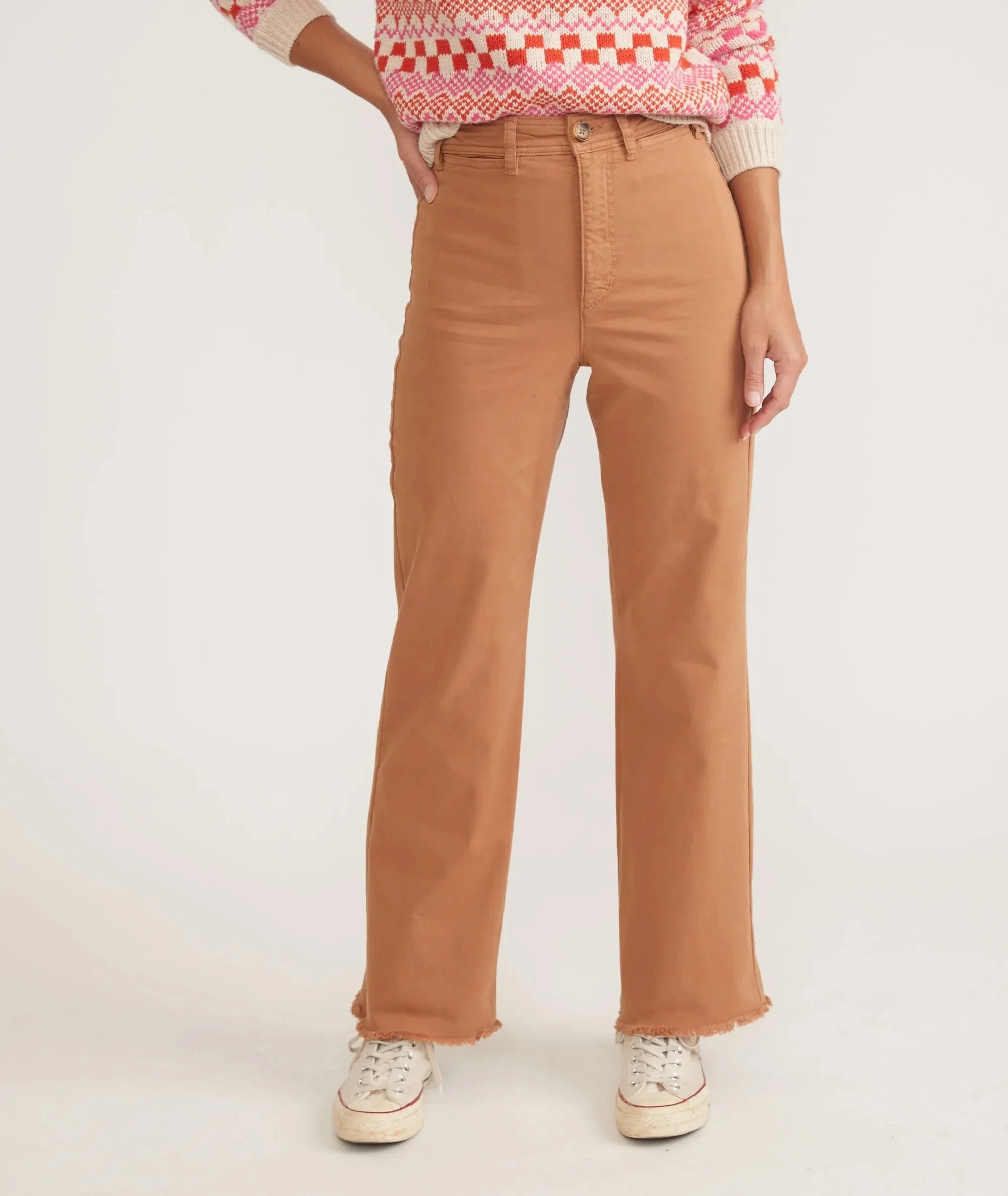 High Rise Wide Leg Cropped Jeans in Mocha