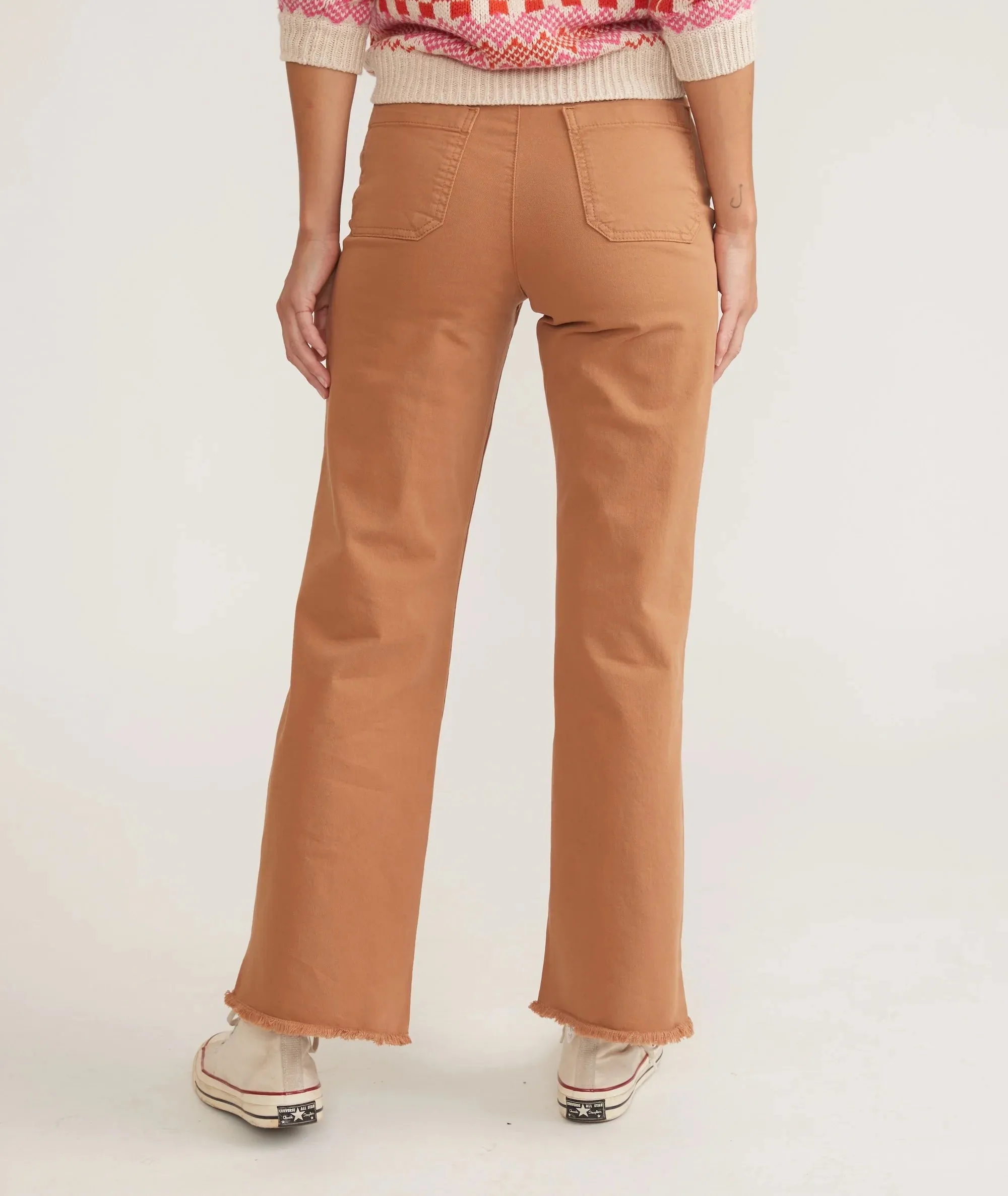 High Rise Wide Leg Cropped Jeans in Mocha