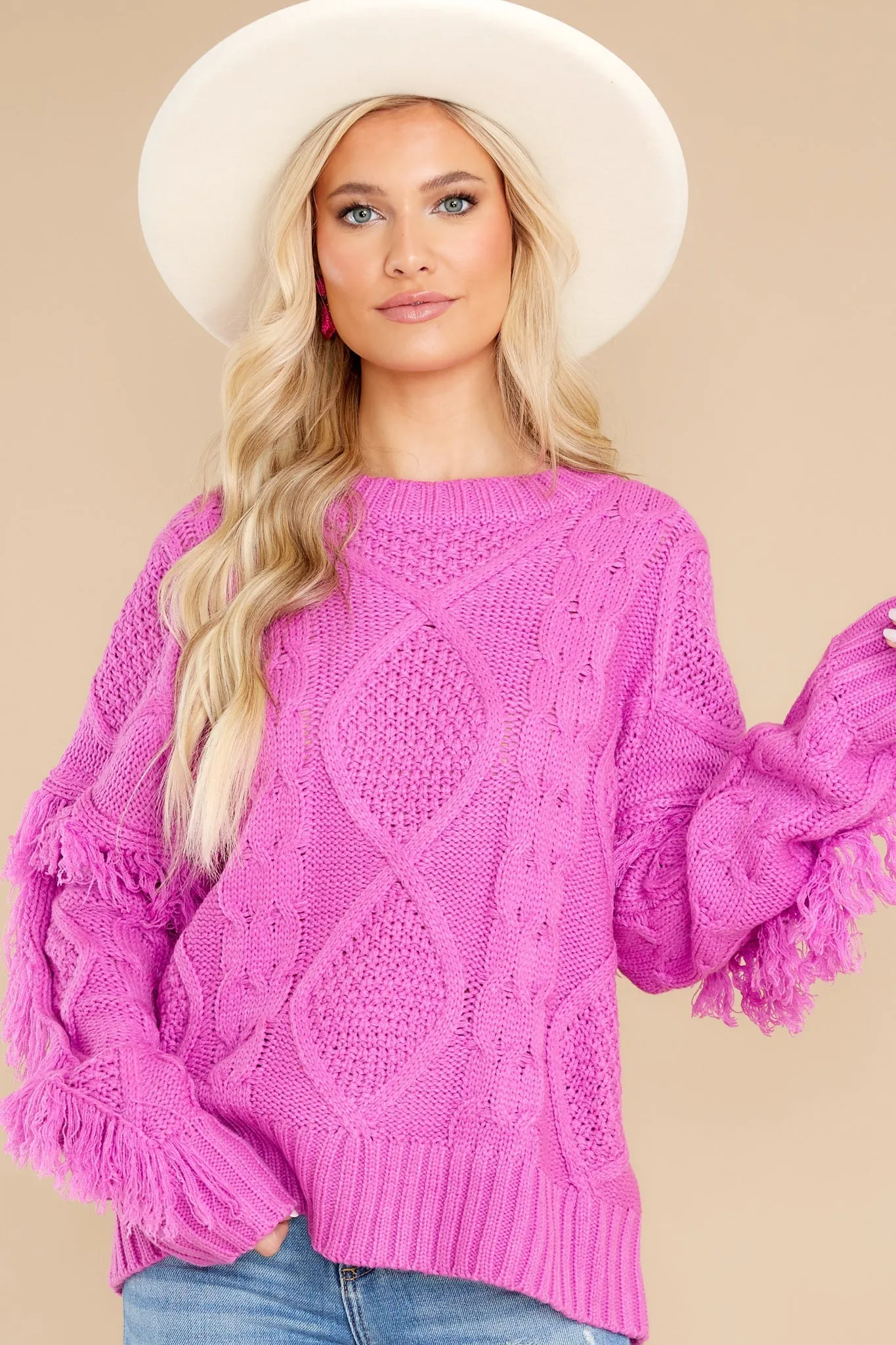 Keep Them Coming Fuchsia Sweater