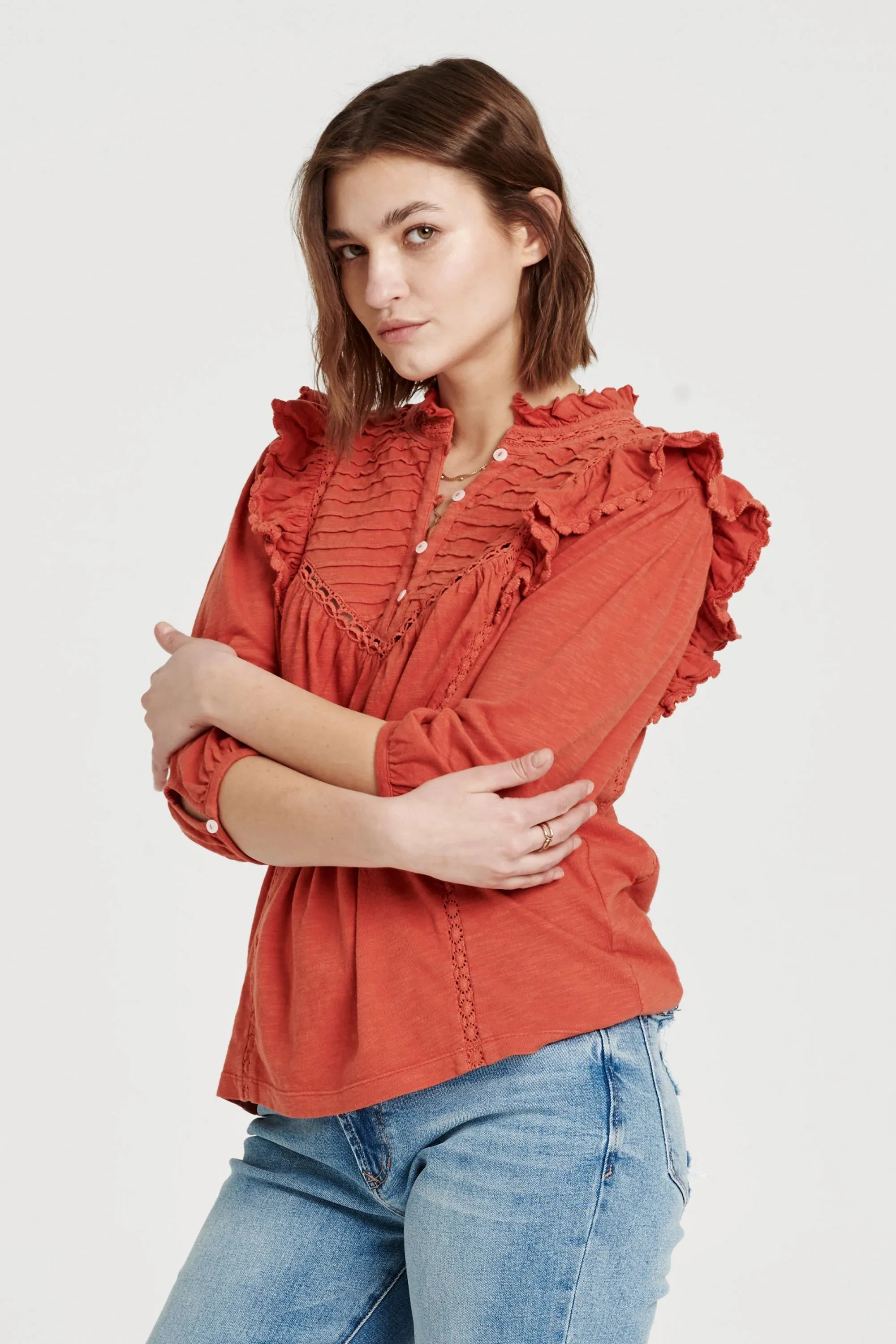 Kendall Pleated Yoke Top