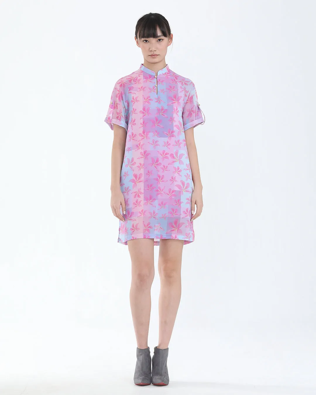 LANA Bauhinia Print Chiffon Dress