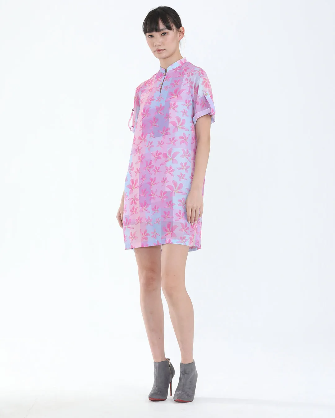 LANA Bauhinia Print Chiffon Dress