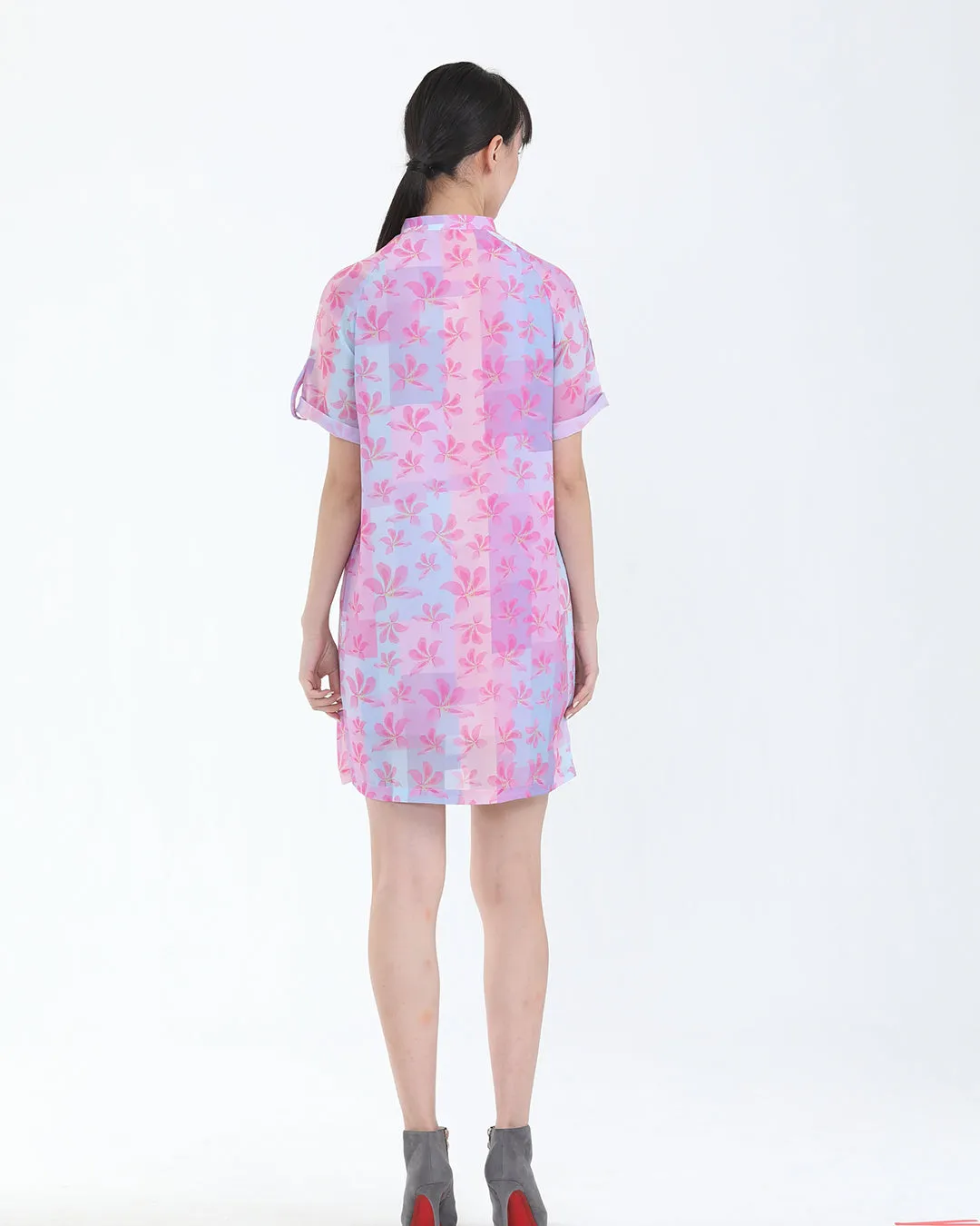 LANA Bauhinia Print Chiffon Dress