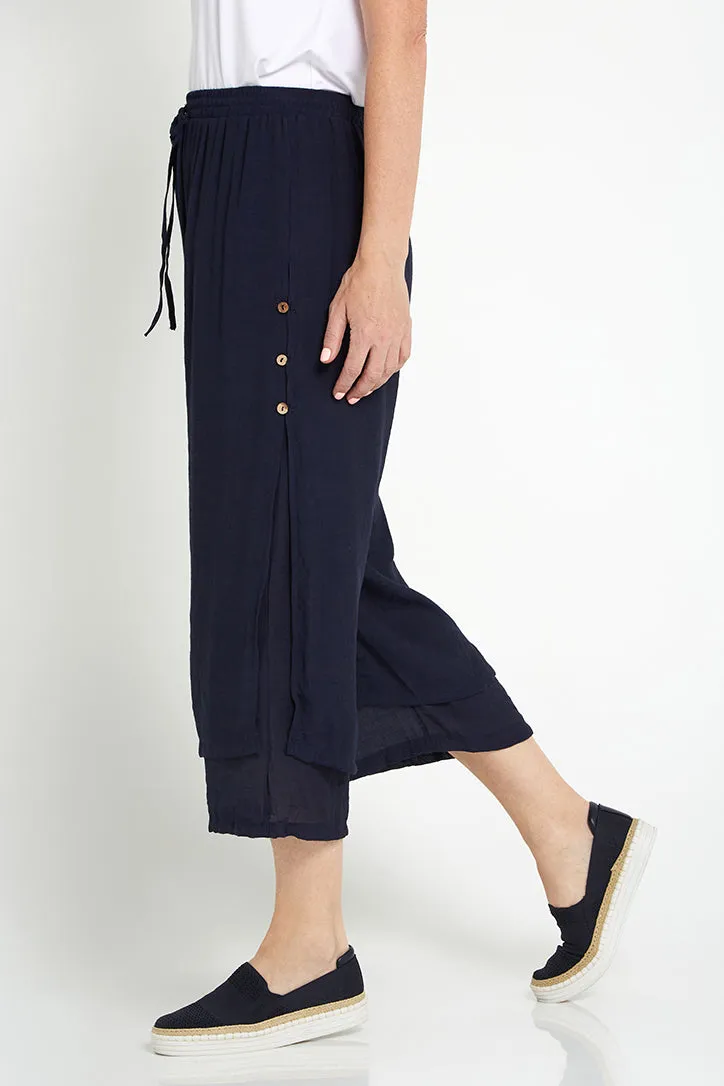 Liana Cropped Pants - Navy