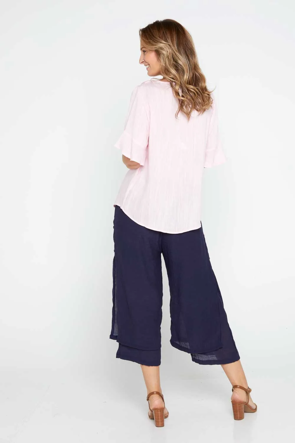 Liana Cropped Pants - Navy