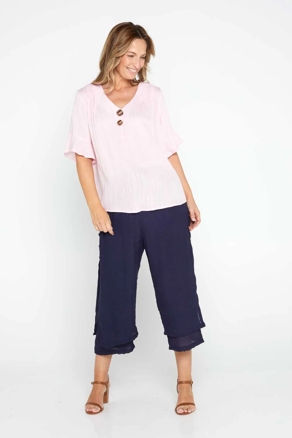 Liana Cropped Pants - Navy