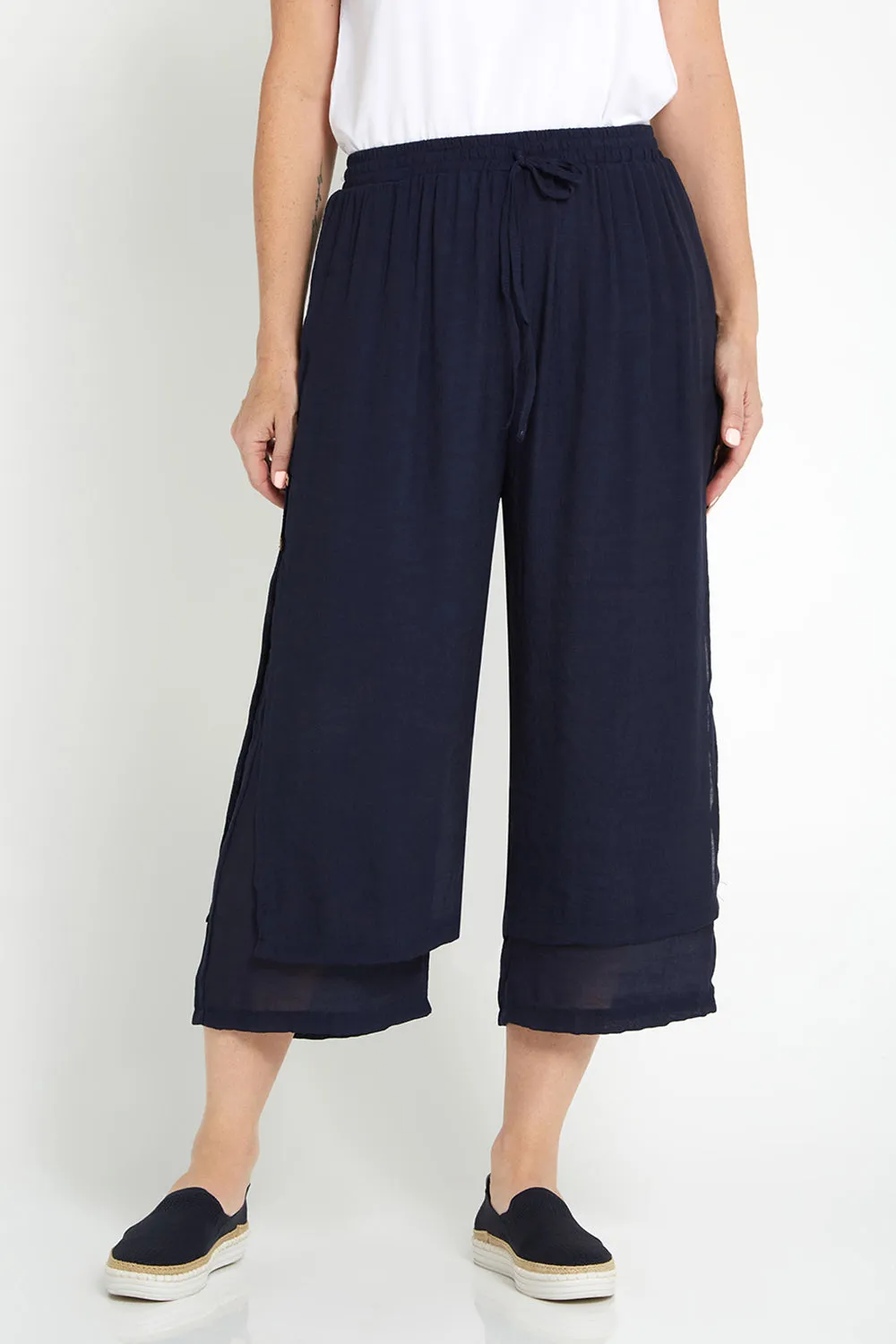 Liana Cropped Pants - Navy