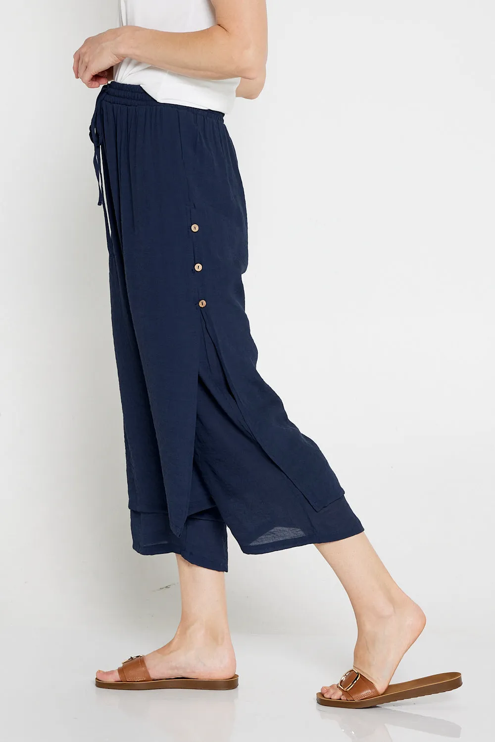 Liana Cropped Pants - Navy