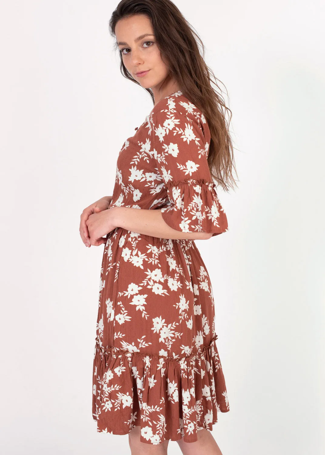 Love Game Floral Ruffle Dress