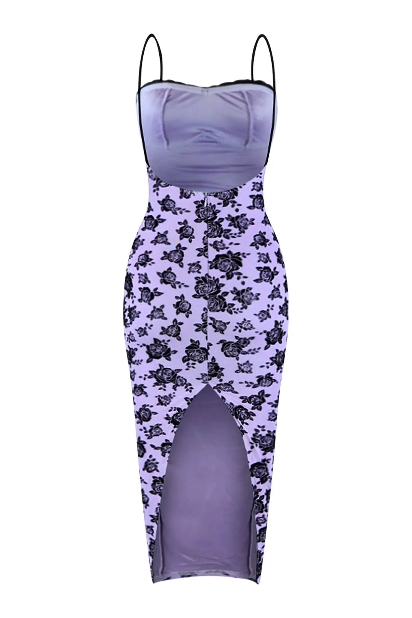 Naughty Violet Floral Midi Dress