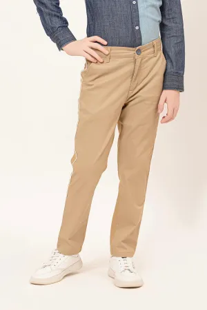 One Friday Varsity Chic Beige Comfort-fit Pants for Boys