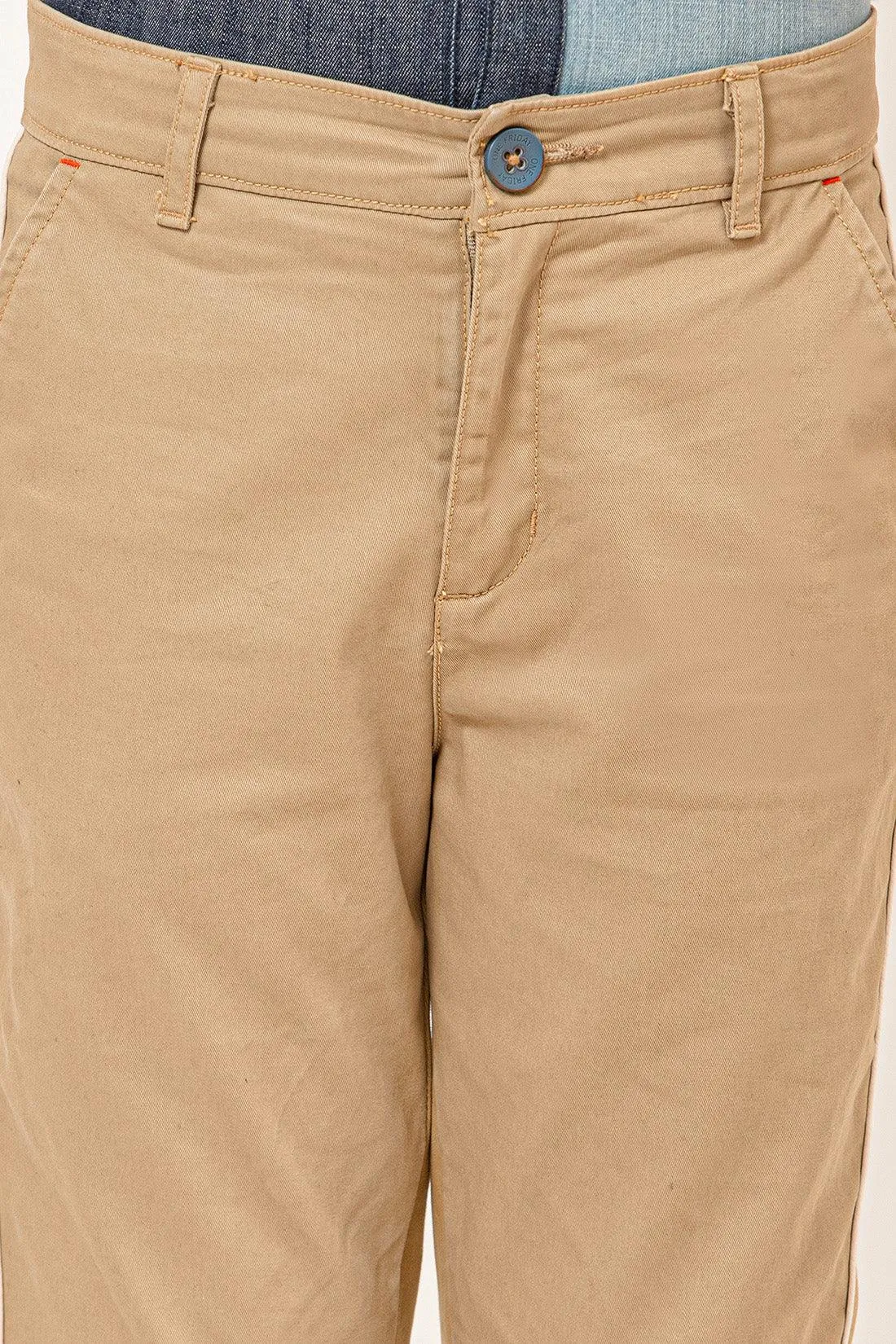 One Friday Varsity Chic Beige Comfort-fit Pants for Boys