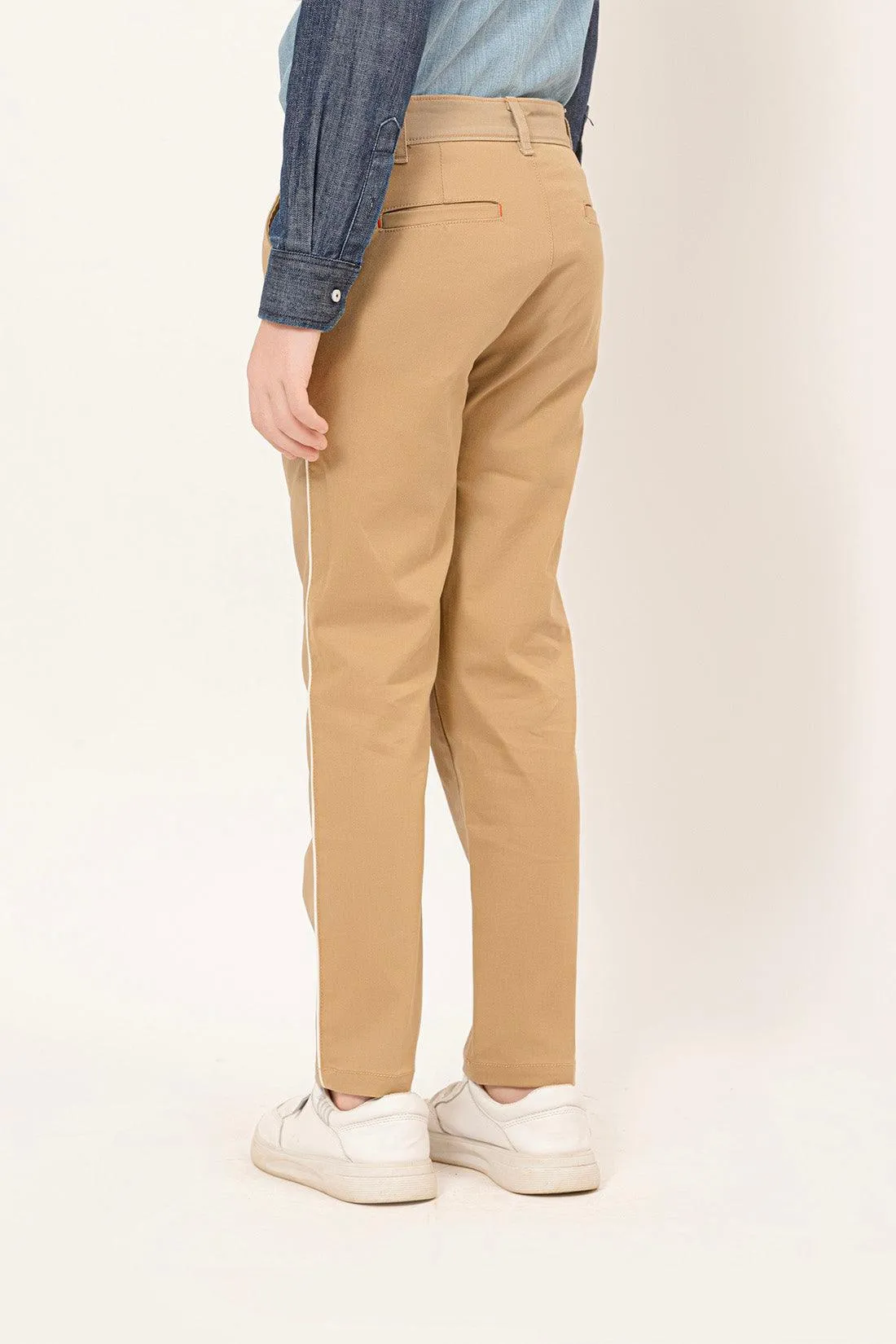 One Friday Varsity Chic Beige Comfort-fit Pants for Boys