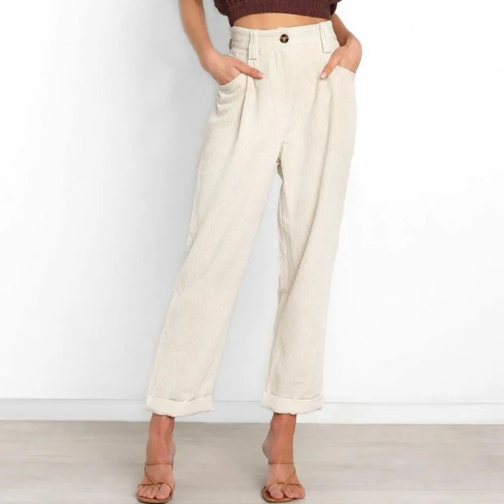 Pocket Cropped Straight Pants