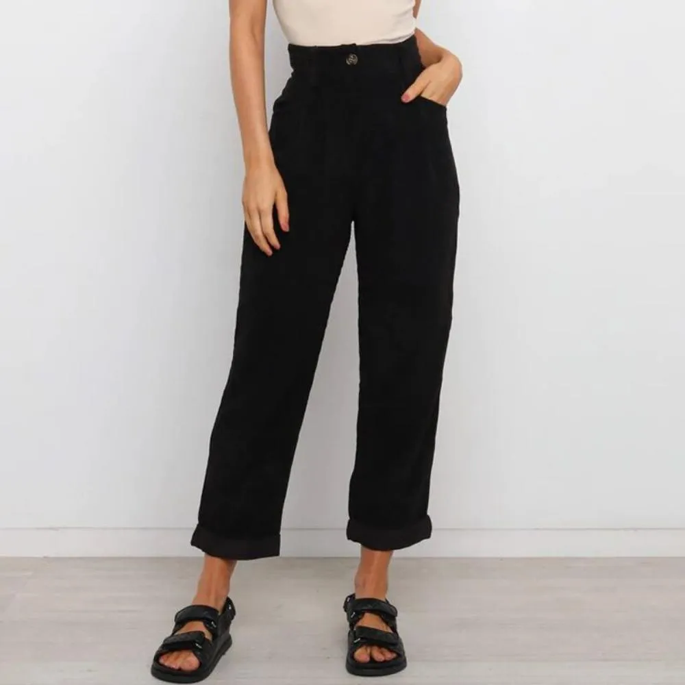 Pocket Cropped Straight Pants