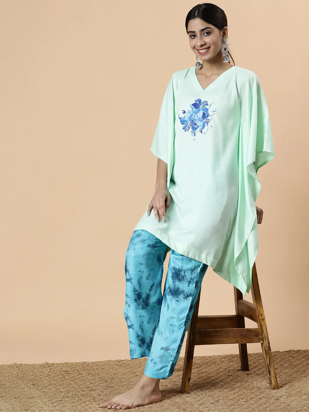 Skyblue Rayon TieDyePalazzo