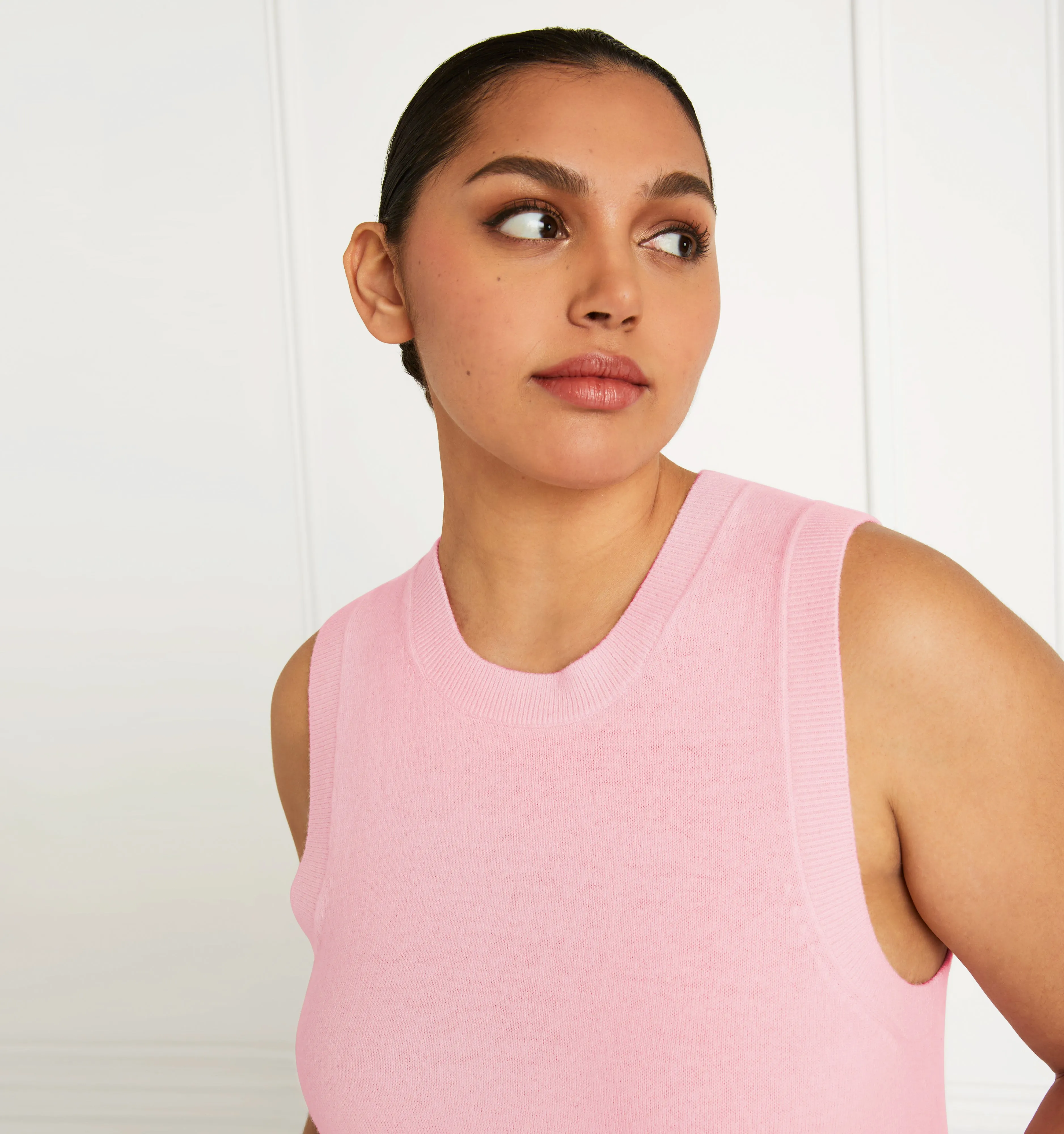 The Audrey Sweater Shell - Pink Merino Wool