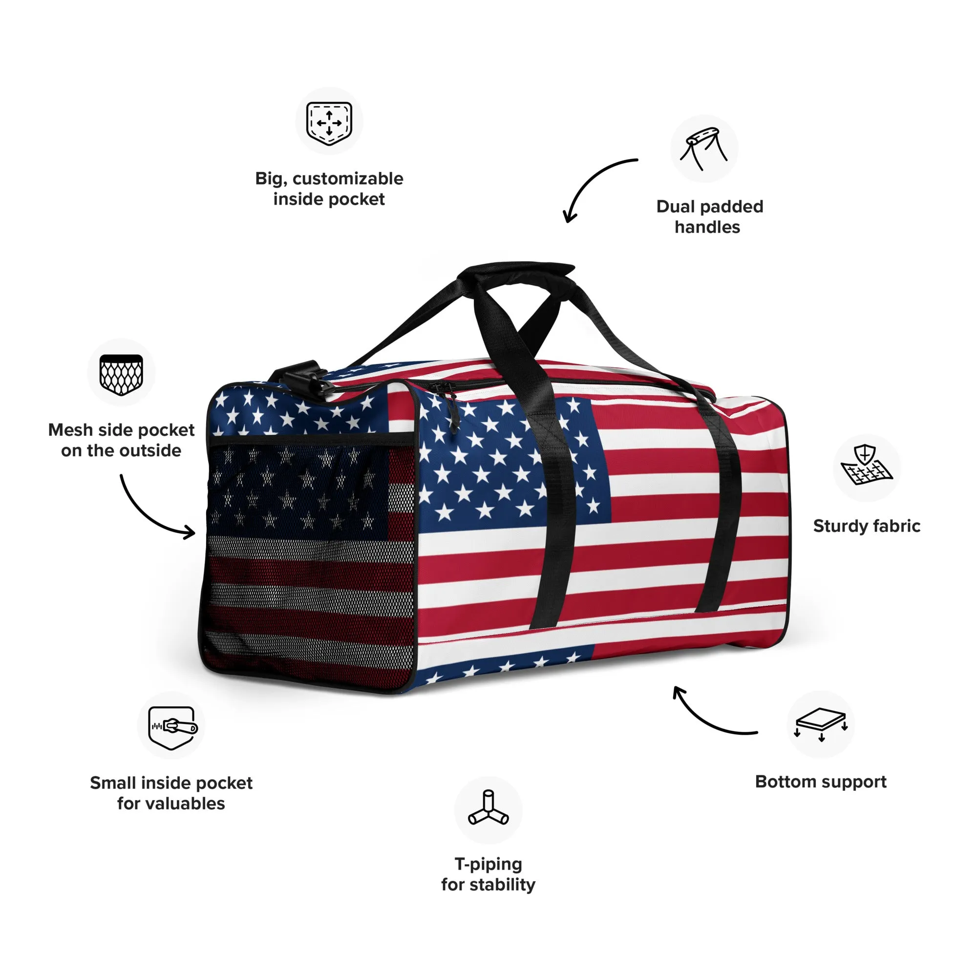 THEUS American Flag Duffle bag