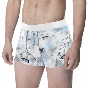 White Leopard Men's All Over Print Boxer Briefs(Made In AUS)