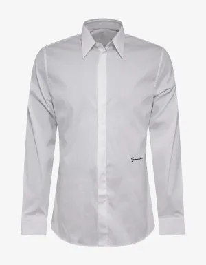 White Logo Signature Stretch-Cotton Shirt