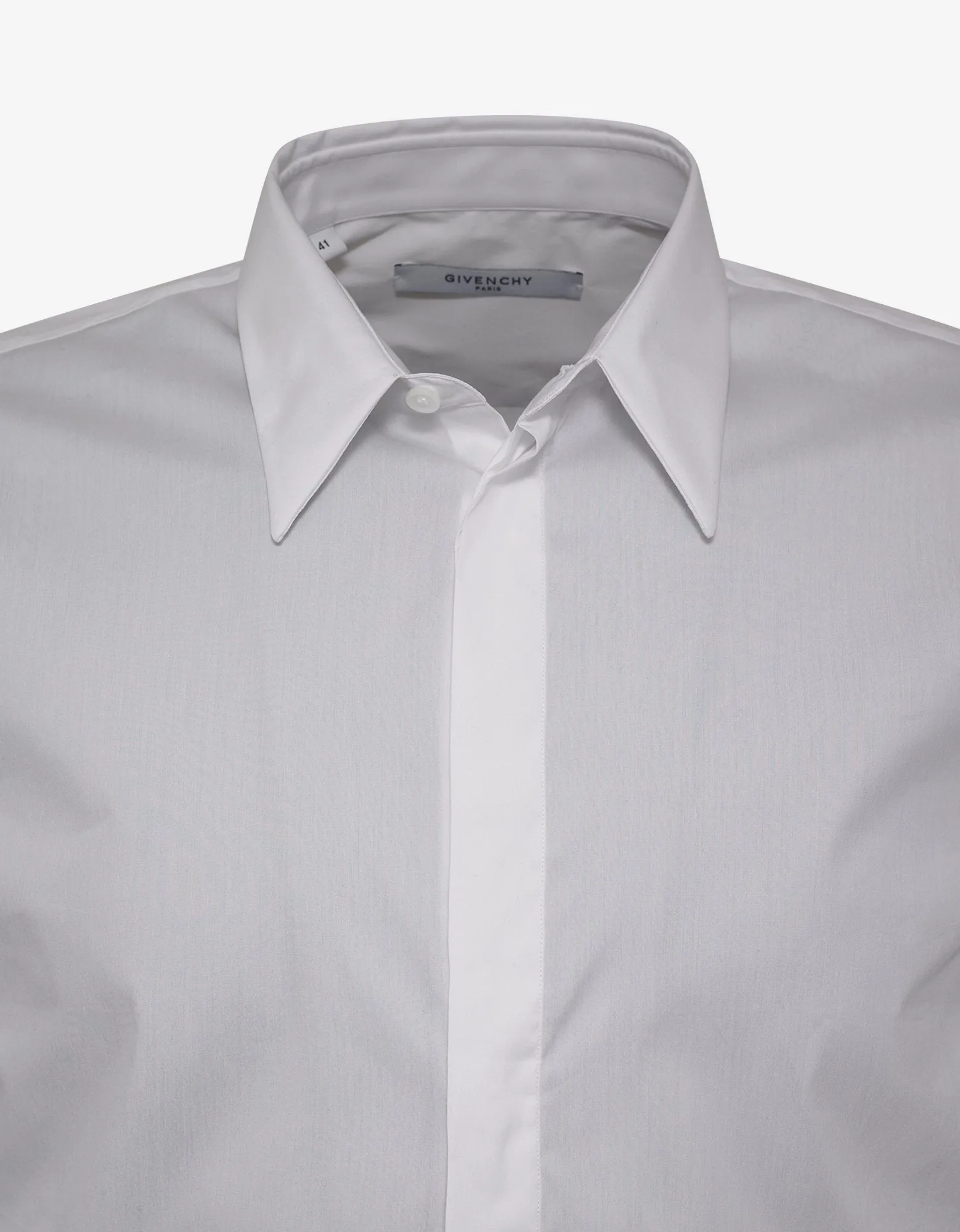 White Logo Signature Stretch-Cotton Shirt